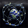 Earth with Satellites orbiting around it