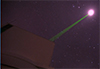Lunar Laser Ranging - Green laser poiting at the moon.
