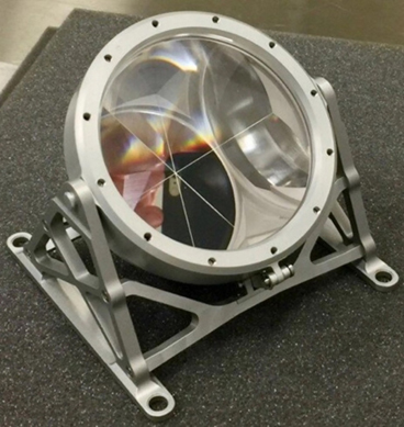 A Next Generation Lunar Retroreflector (NGLR) sits on an adjustable multidirectional mount.